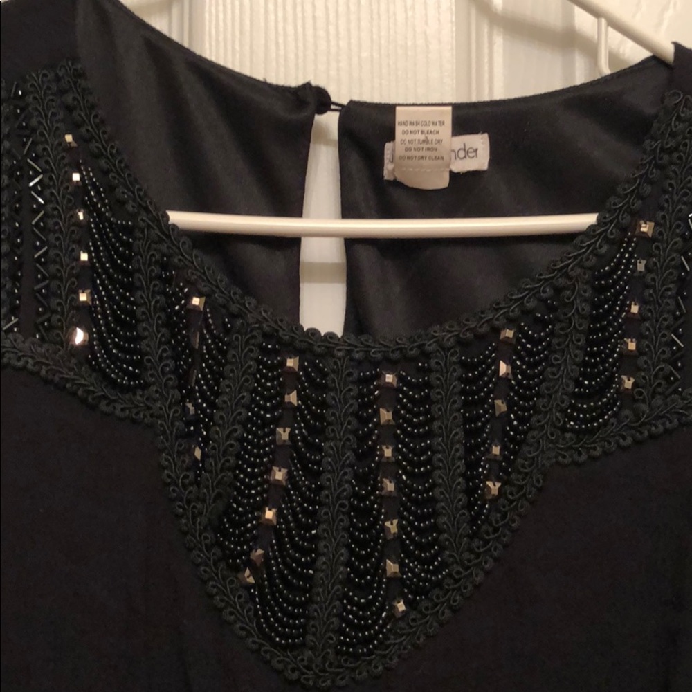 Beaded Black Cold Shoulder Dress